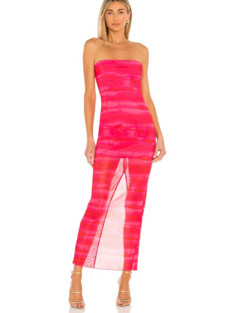 Revolve Rios Maxi Dress in Strawberry Tie Dye